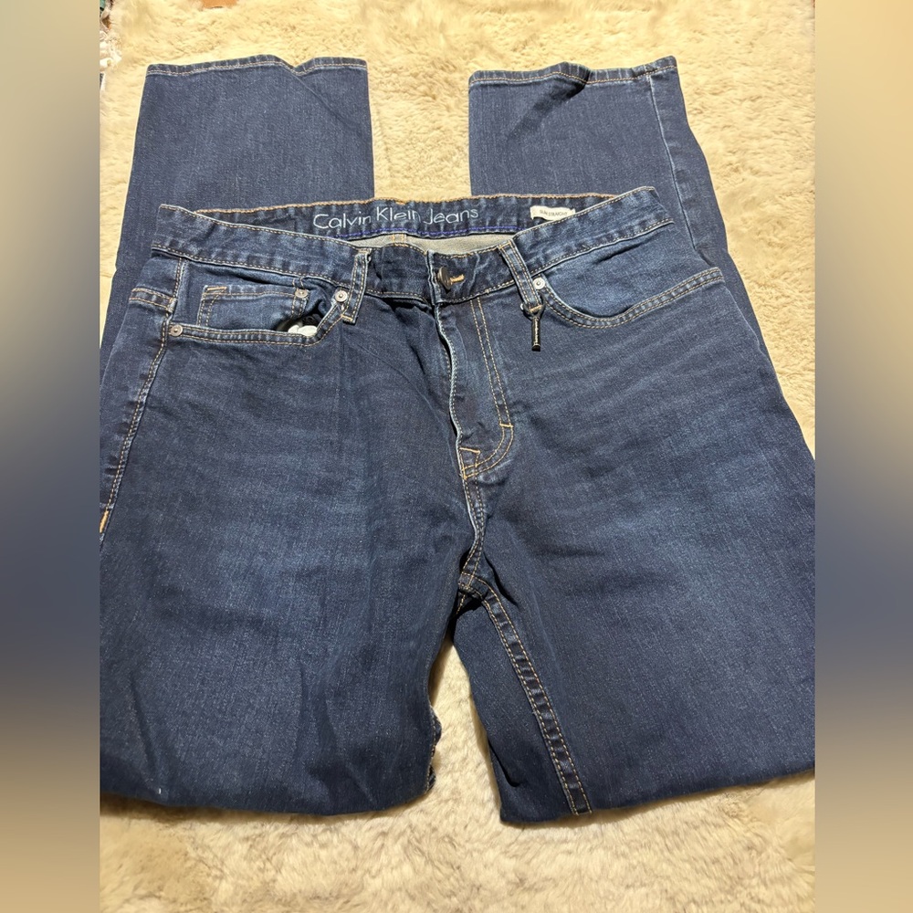 Calvin Klein Blue Straight Jeans Classic Style